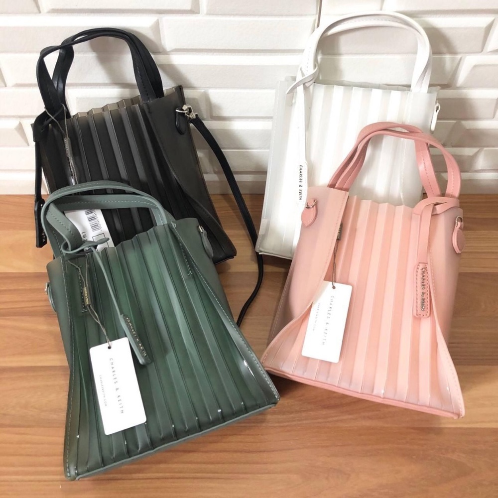 Luxury 2019 Charles & Keith Jelly Tote Bag Purse